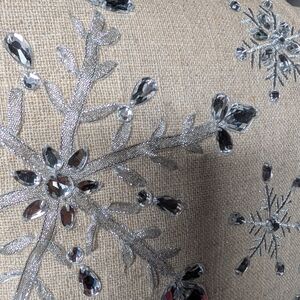 Set Of 2!! NWT Peir 1 Imports Silver Snowflake Accent Pillow